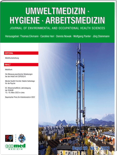 Umweltmedizin • Hygiene • Arbeitsmedizin Jahresabonnement Ausland (Print inkl. Online)