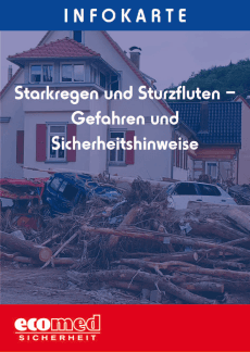 Infokarte Starkregen und Sturzfluten - Gefahren und Sicherheitshinweise 