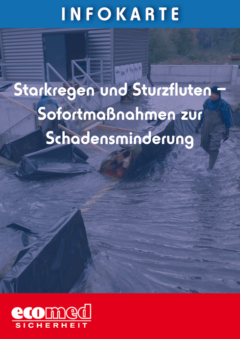 Infokarte Starkregen und Sturzfluten - Sofortmaßnahmen zur Schadensminderung 